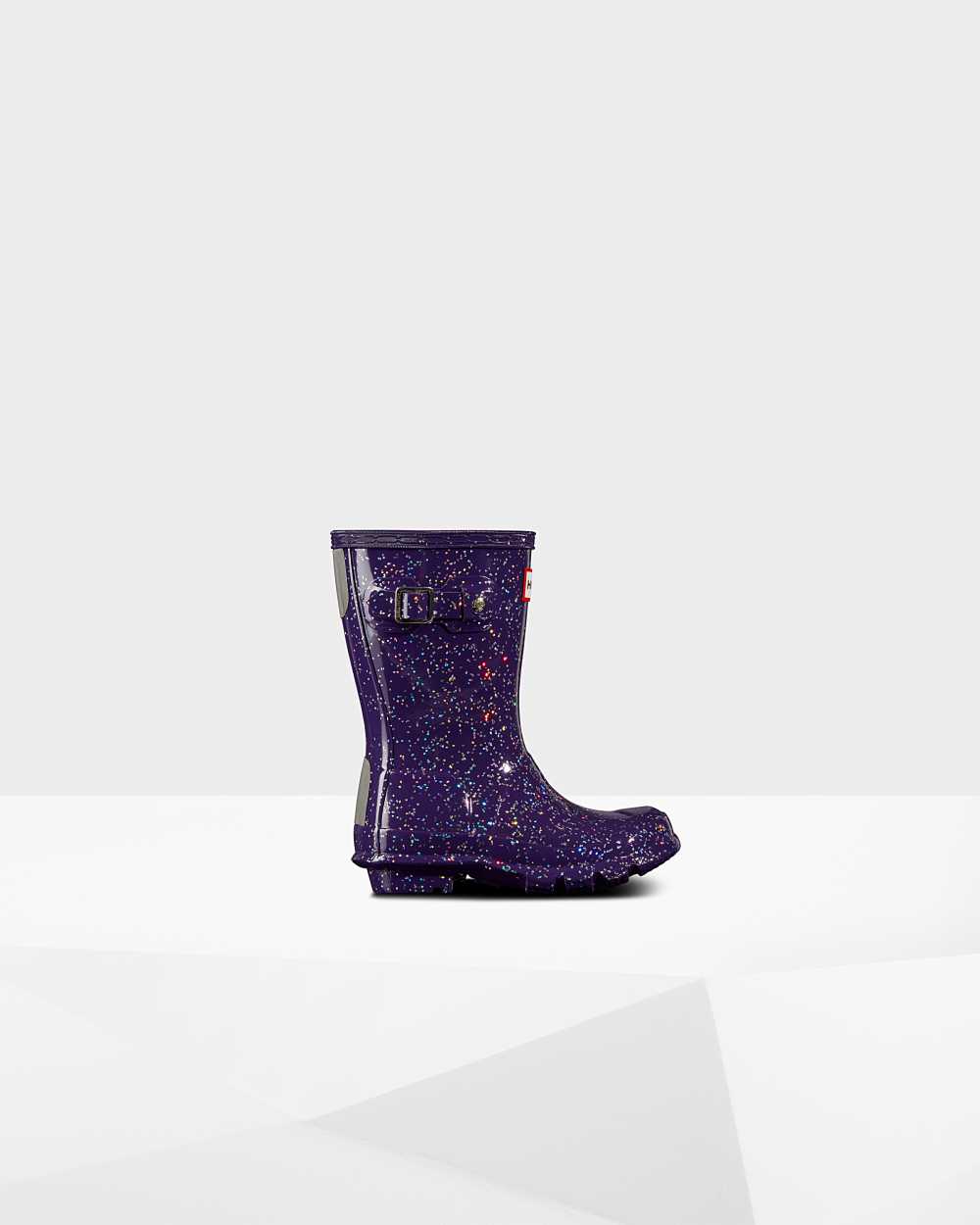 Stivali Pioggia Hunter Original Little Giant Glitter Bambino - Viola | 908-204090 IT